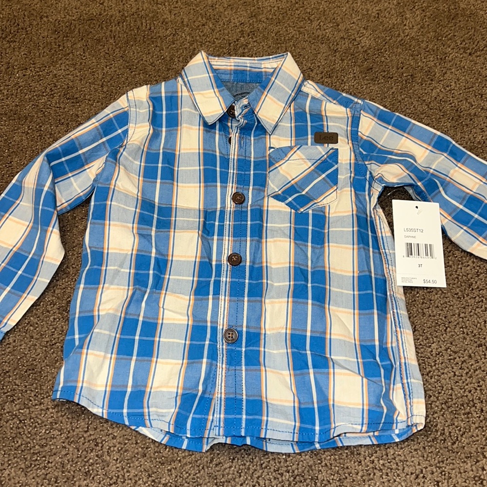 Boys Lee jeans long sleeve plaid‎ shirt 3T